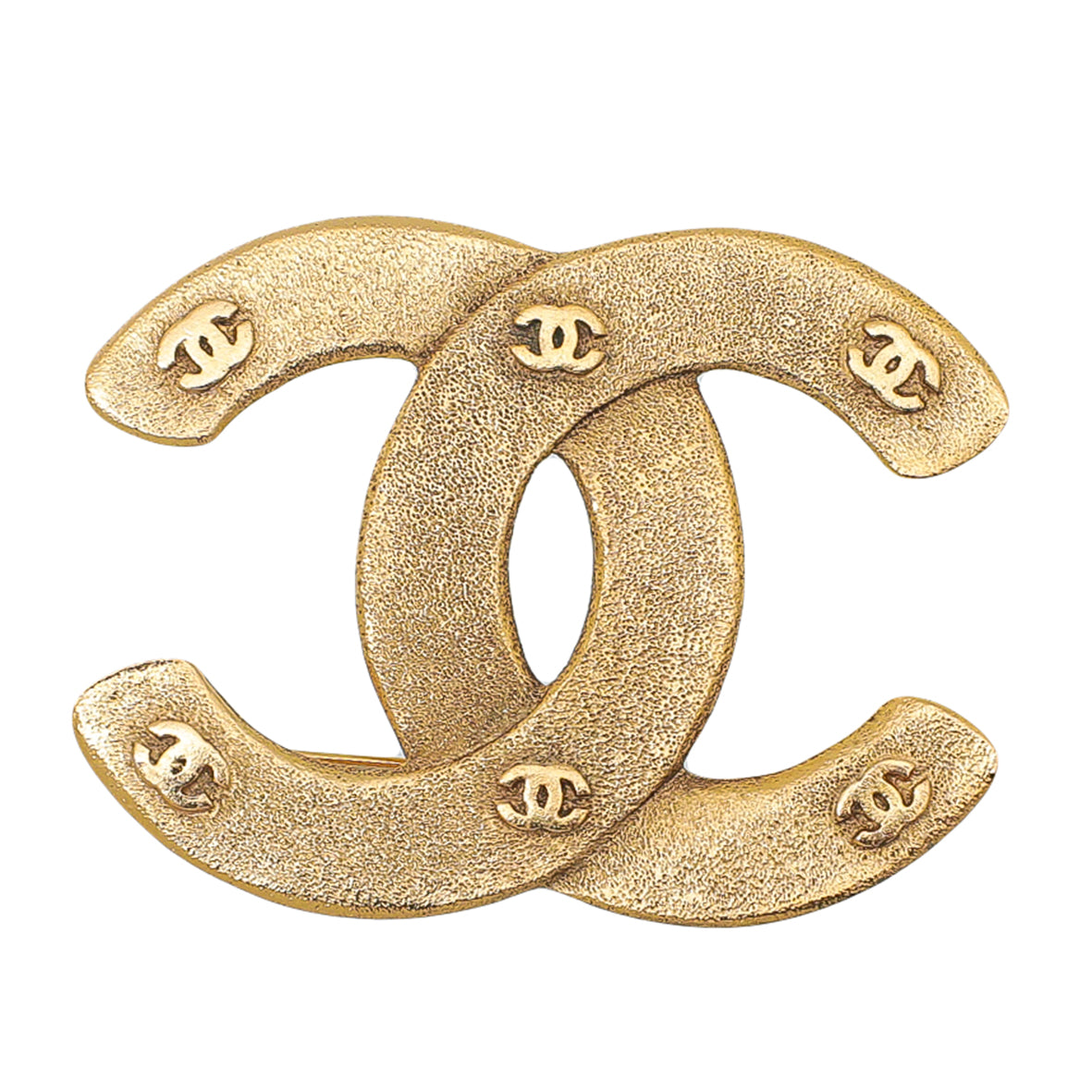 Chanel Gold Tone Vintage CC Brooch-Chanel-THE CLOSET
