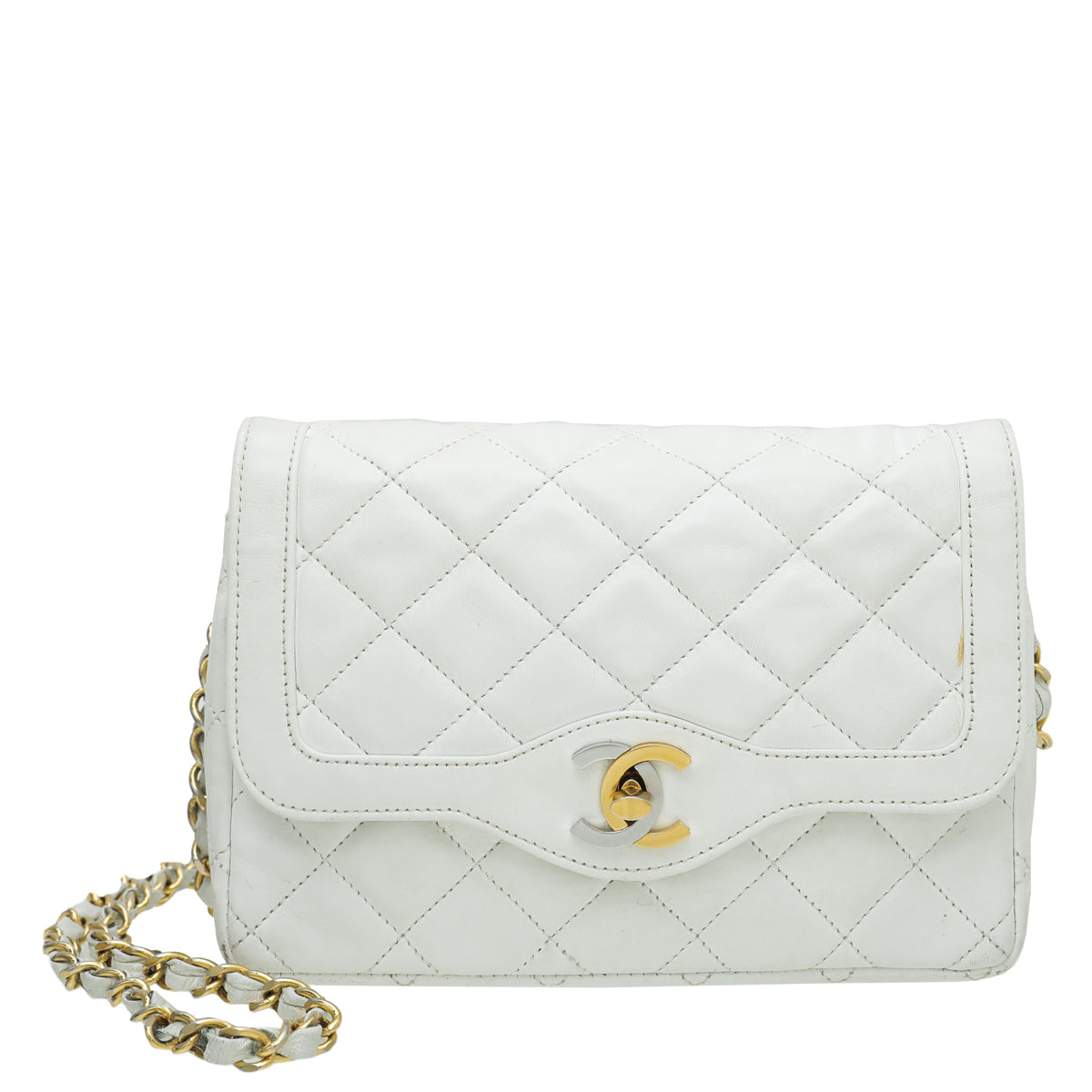 Chanel White Vintage CC Paris Mini Flap Bag-Chanel-THE CLOSET