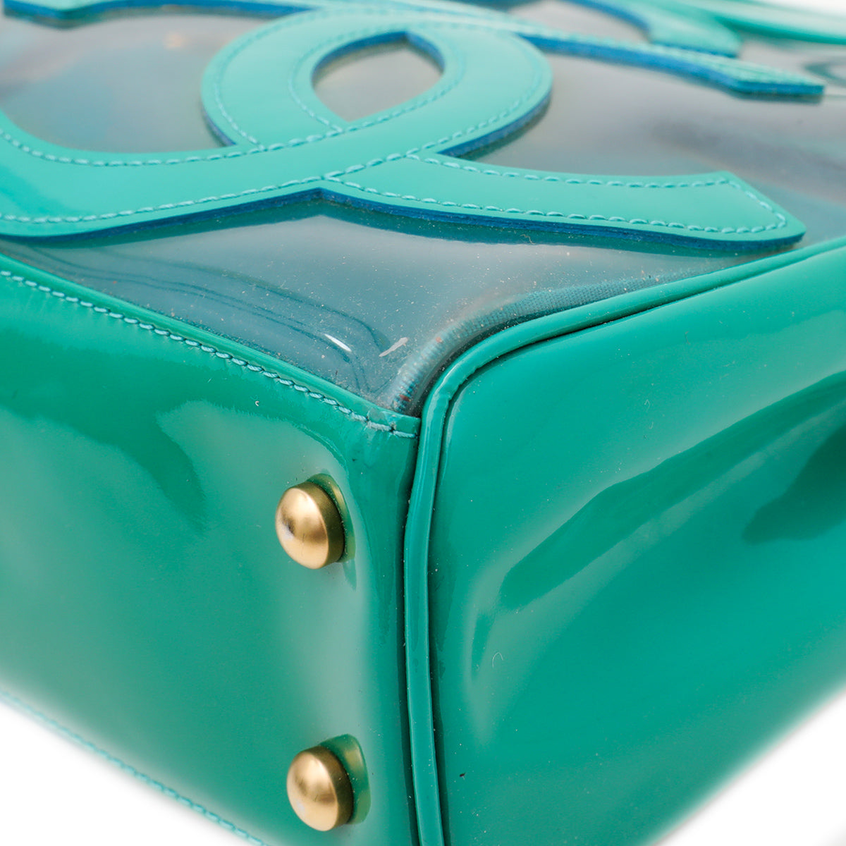 Chanel Green Vinyl CC Logo Beach Tote Bag-Chanel-THE CLOSET