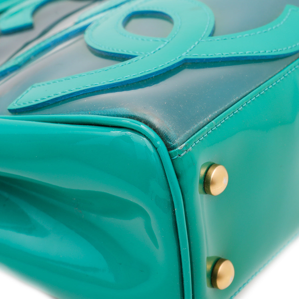 Chanel Green Vinyl CC Logo Beach Tote Bag-Chanel-THE CLOSET