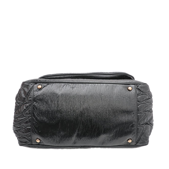 Chanel Black Vinyl Rodeo Accordion Flap Bag – The Closet