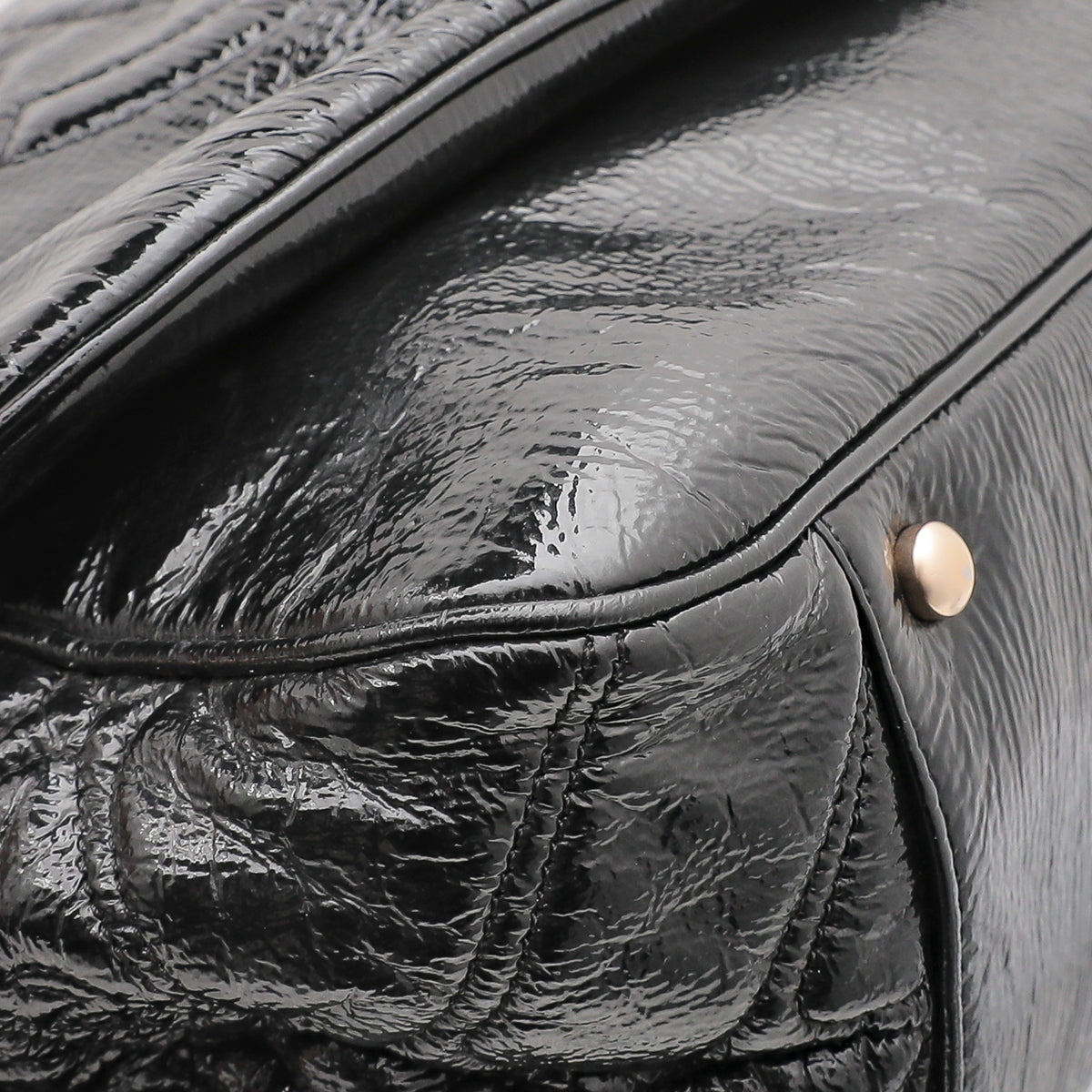 Chanel Black Vinyl Rodeo Accordion Flap Bag