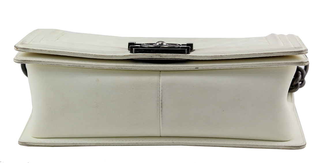 Chanel White Ecru Le Boy Medium-Chanel-THE CLOSET