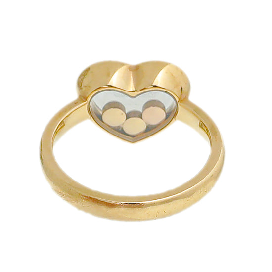 Chopard 18K Yellow Gold 3 Diamond Happy Heart Ring