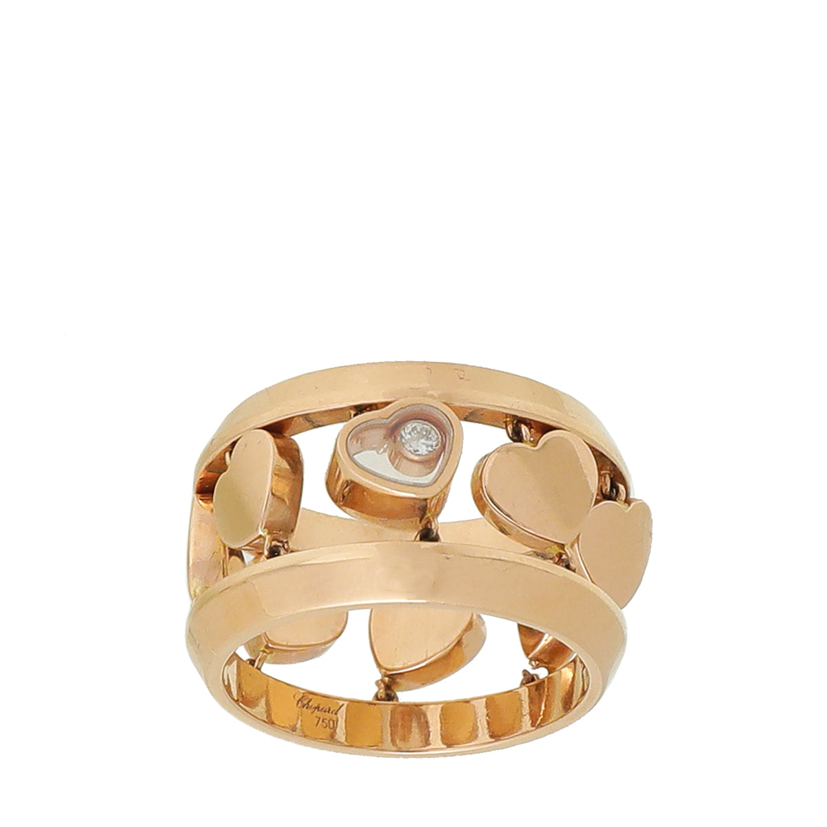 Chopard 18K Yellow Gold Diamond Happy Amore Ring-Chopard-THE CLOSET