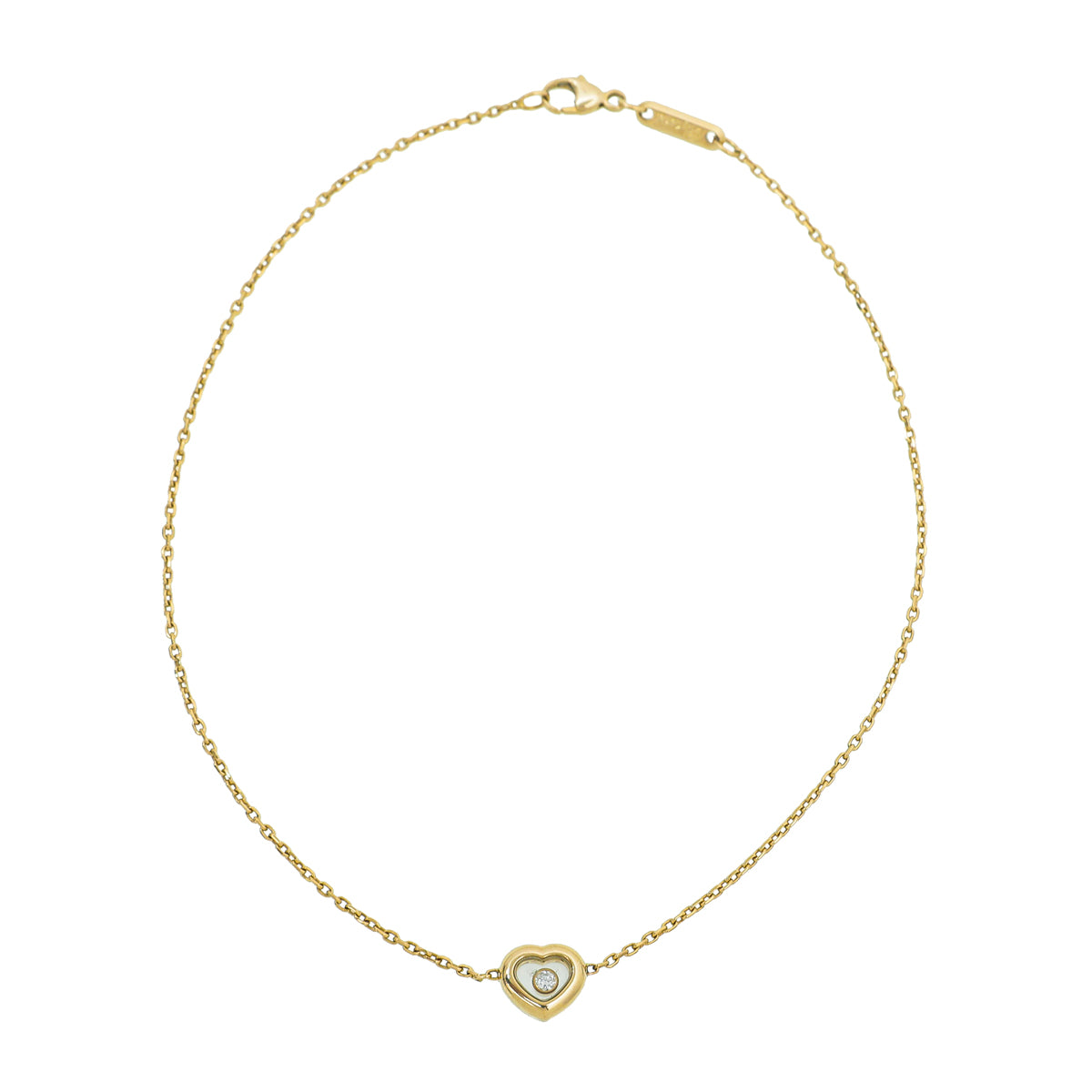 Chopard 18K Yellow Gold Diamond Happy Heart Ankle Bracelet-Chopard-THE CLOSET