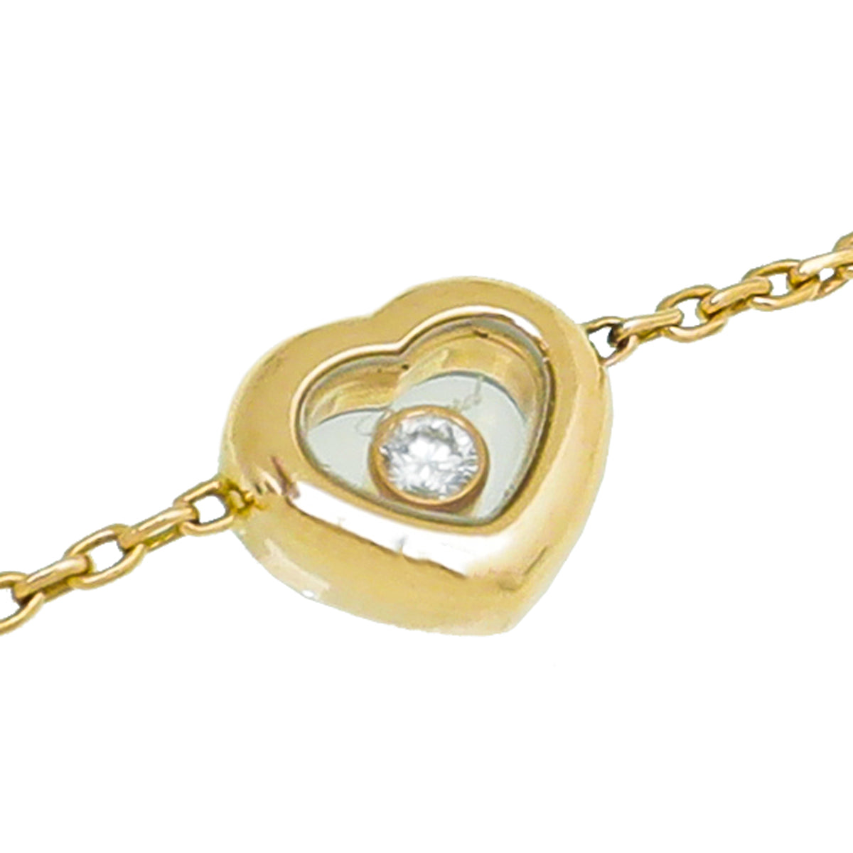 Chopard 18K Yellow Gold Diamond Happy Heart Ankle Bracelet