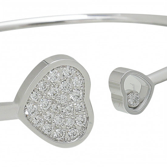 Chopard 18K White Gold Diamond Happy Heart Bracelet Small
