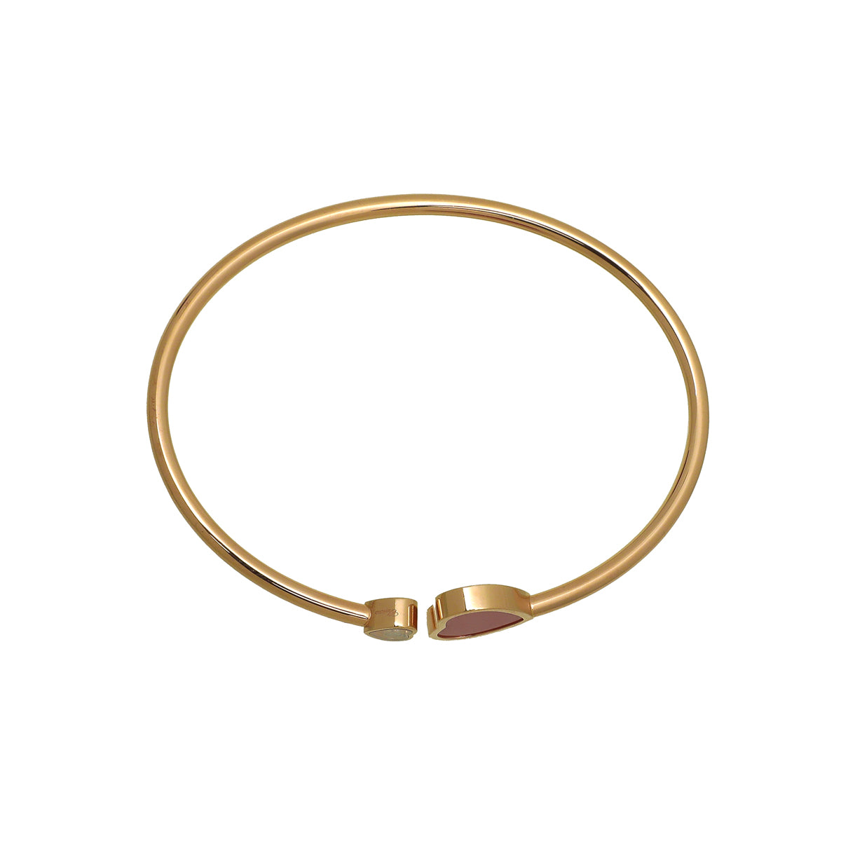 Chopard 18K Rose Gold Carnelian Diamond Happy Hearts Bracelet-Chopard-THE CLOSET