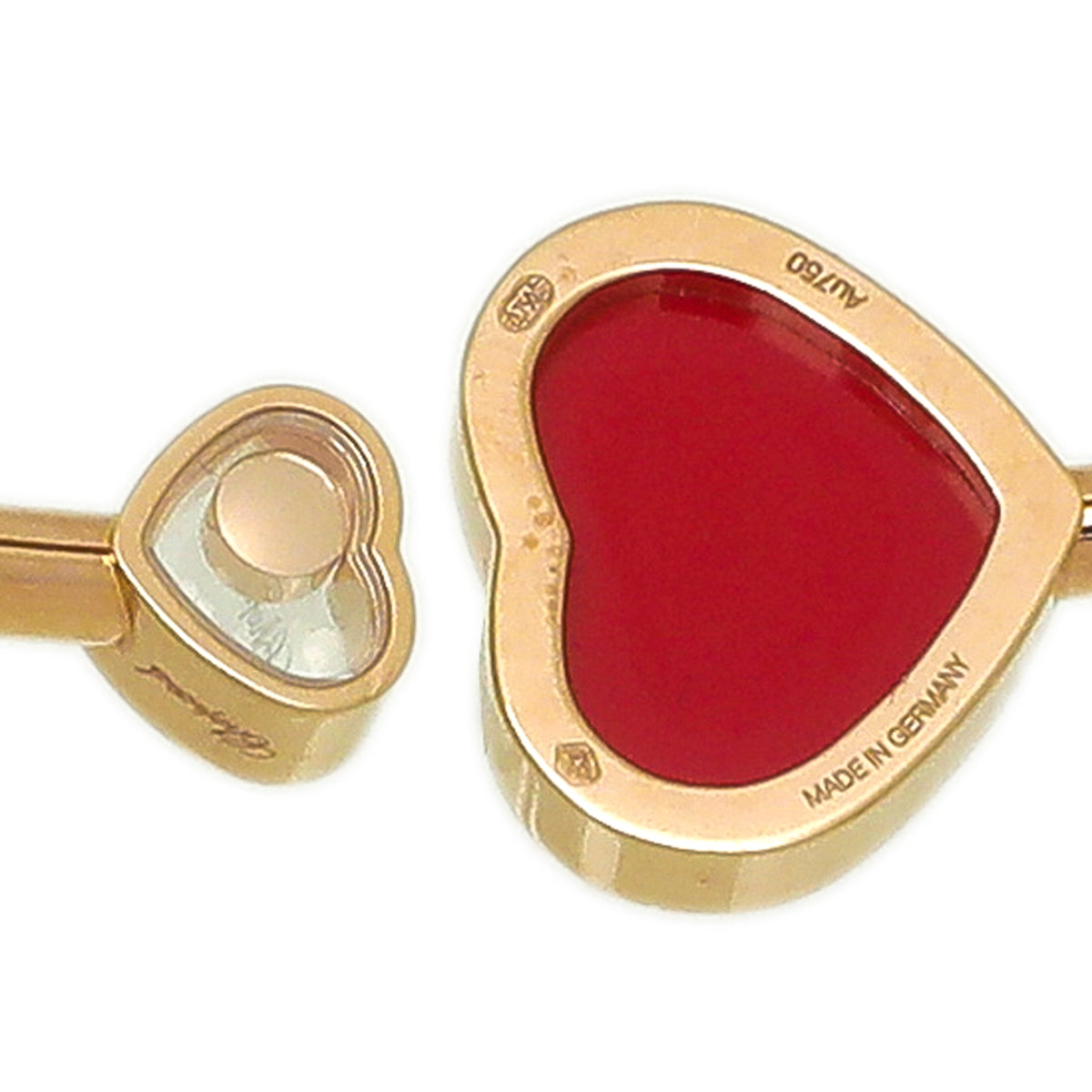 Chopard 18K Rose Gold Carnelian Diamond Happy Hearts Bracelet