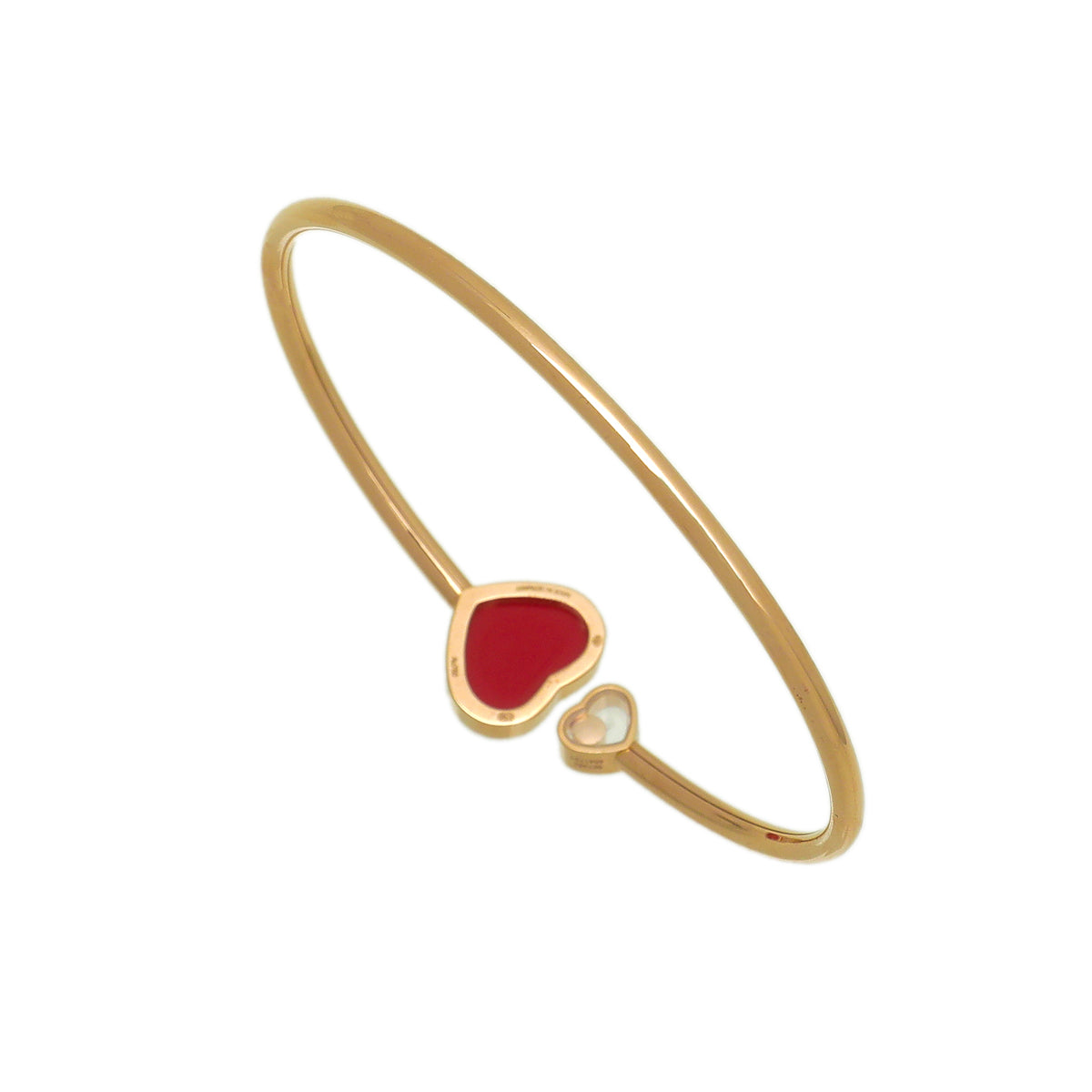 Chopard 18K Rose Gold Carnelian Diamond Happy Hearts Bracelet-Chopard-THE CLOSET