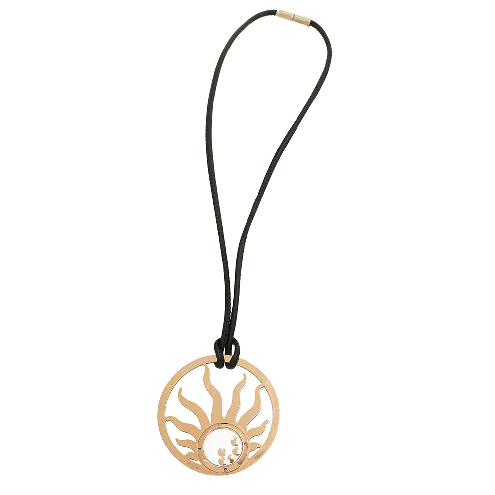 Chopard 18K Yellow Gold Diamond Happy Sun Cord Necklace-Chopard-THE CLOSET