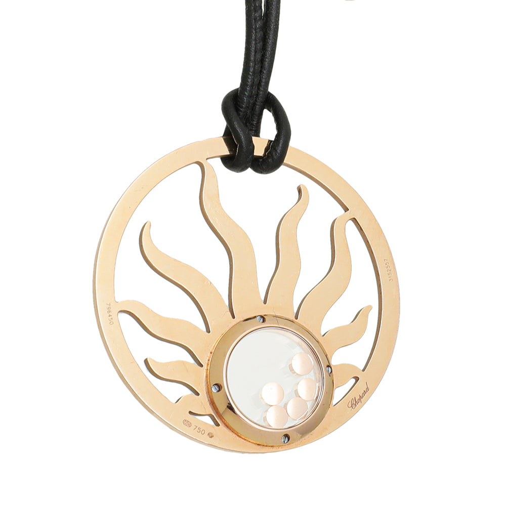 Chopard 18K Yellow Gold Diamond Happy Sun Cord Necklace-Chopard-THE CLOSET