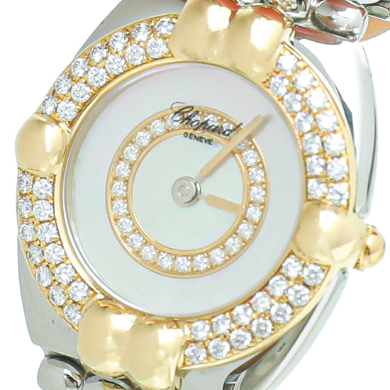 Chopard 18K Yellow Gold ST.ST Gstaad Diamond MOP 24mm Quartz Watch