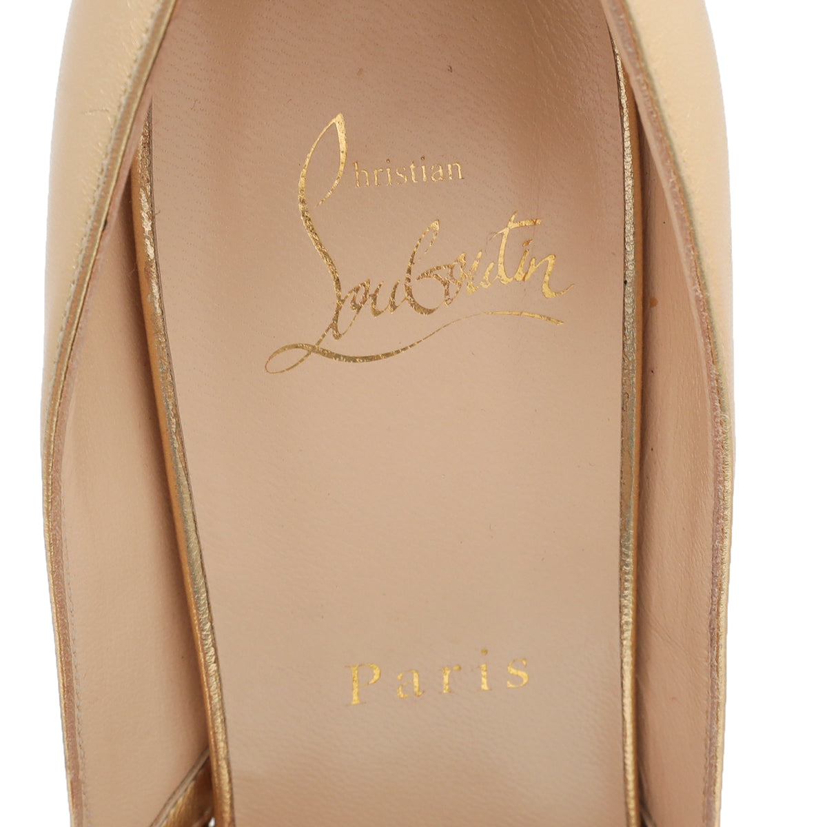 Christian Louboutin Metallic Gold Braided 105 Pumps 38.5-Christian Louboutin-THE CLOSET