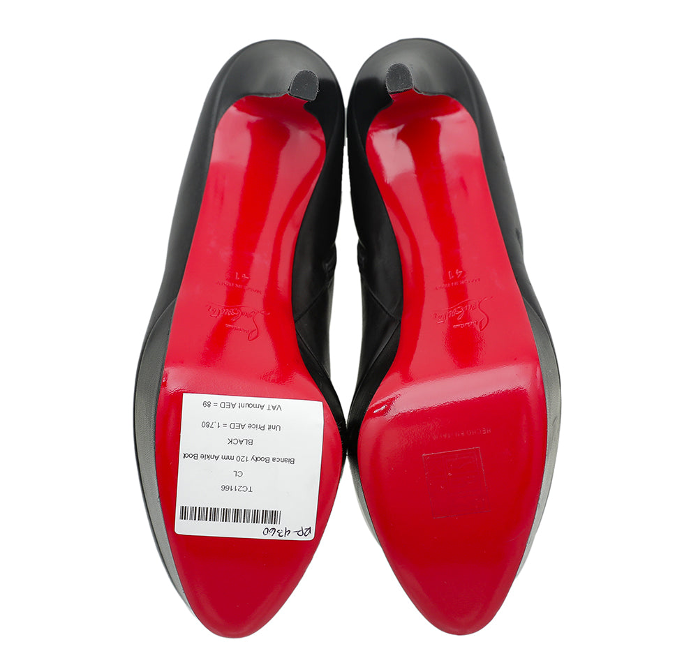 Christian Louboutin Black Bianca Booty 120mm Ankle Boot 41 – THE CLOSET