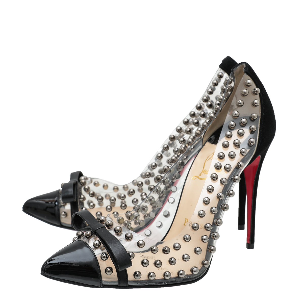 Christian Louboutin Black Bille Et Boule Bow 100 Pumps 38.5-Christian Louboutin-THE CLOSET