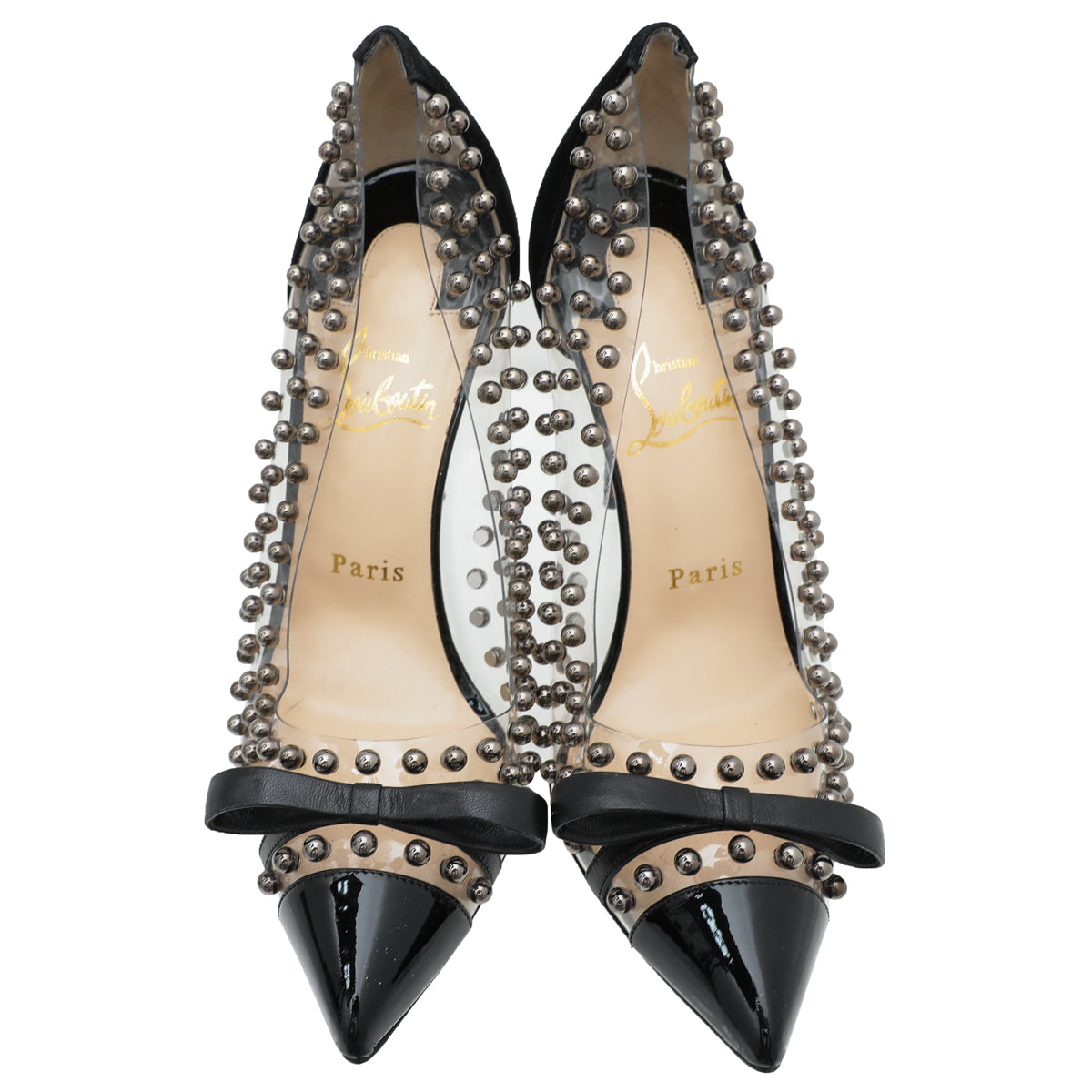 Christian Louboutin Black Bille Et Boule Bow 100 Pumps 38.5-Christian Louboutin-THE CLOSET