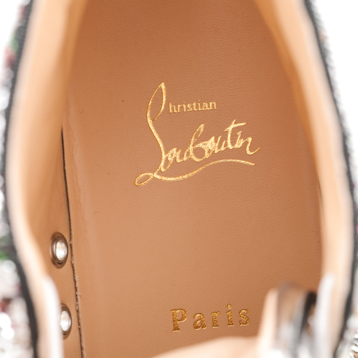 Christian Louboutin Silver Multicolor Sequins Bip Bip Orlato Sneakers 40-Christian Louboutin-THE CLOSET