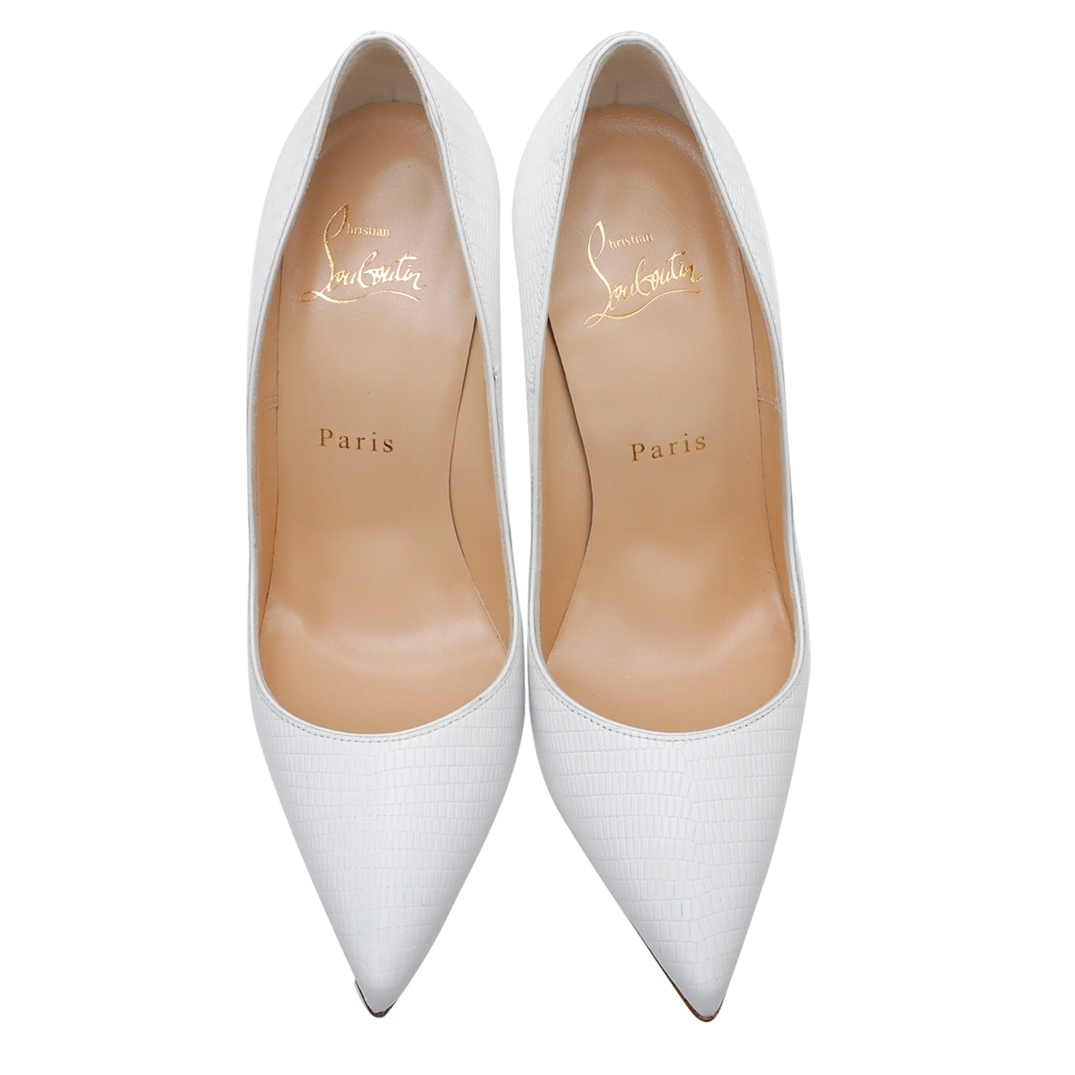 Christian Louboutin White Lizard Effect So Kate Pump 36-Christian Louboutin-THE CLOSET