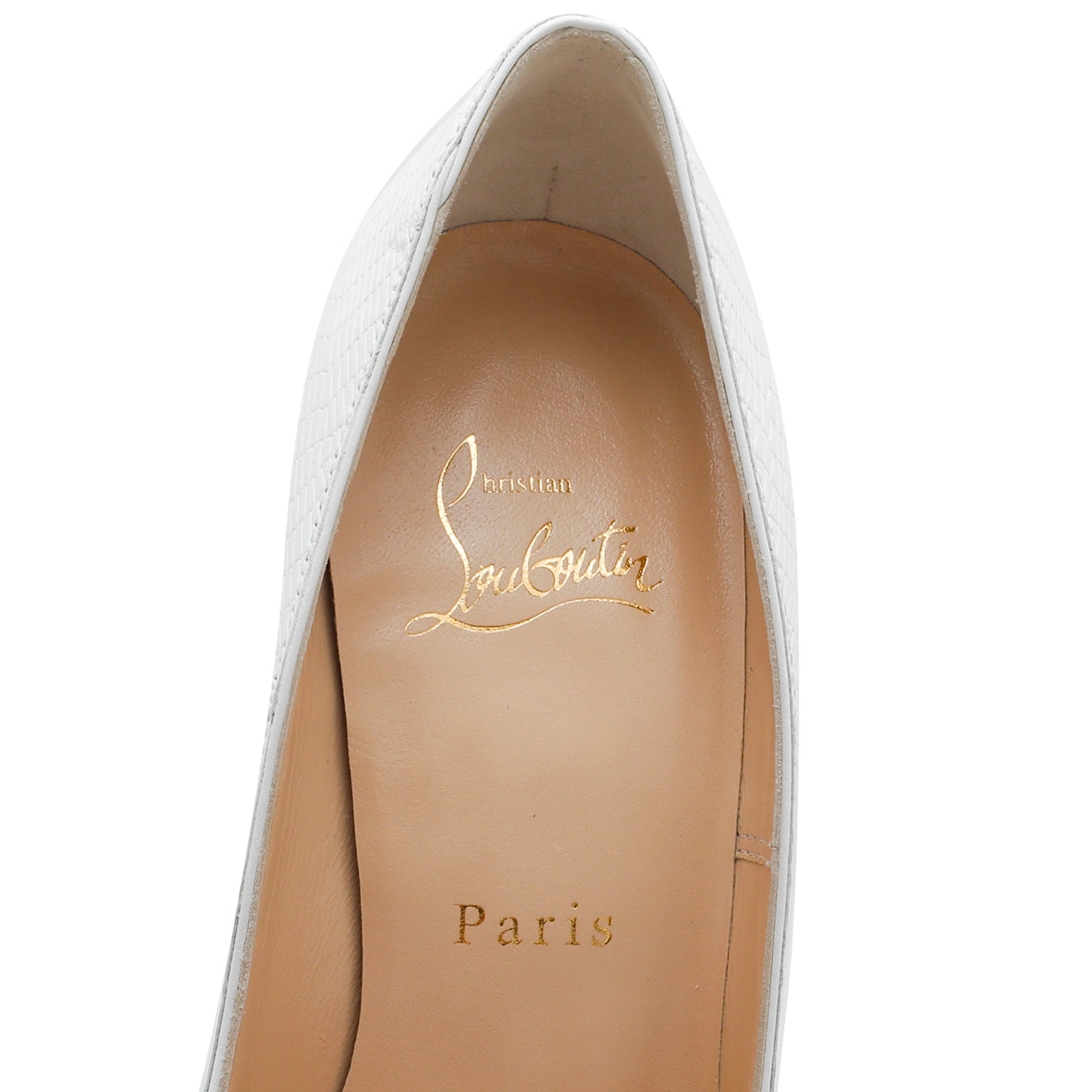 Christian Louboutin White Lizard Effect So Kate Pump 36-Christian Louboutin-THE CLOSET