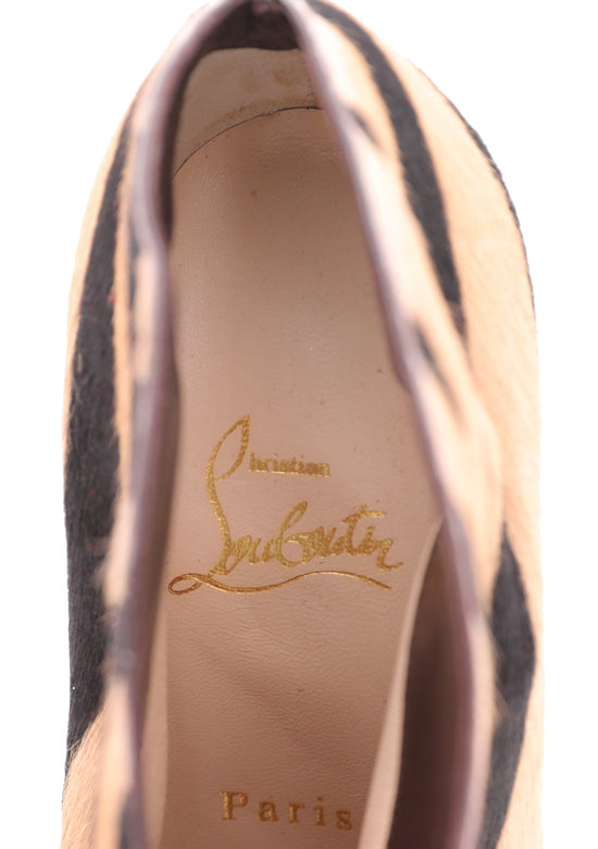 Christian Louboutin Bicolor Chester Fille 120 Pony Hair Ankle 37.5