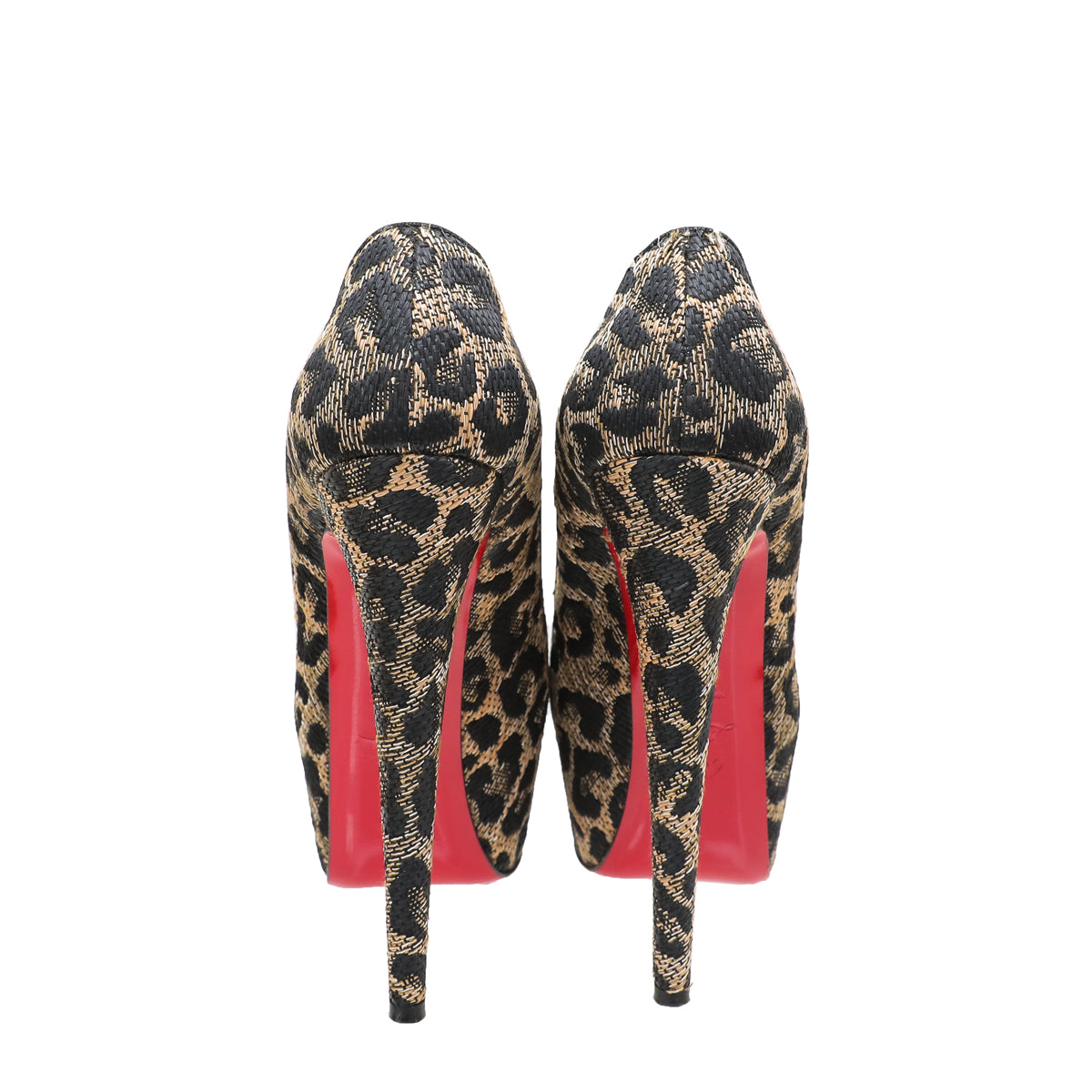 Christian Louboutin Bicolor Raffia Daffodil Leopard Weave 160mm 39.5-Christian Louboutin-THE CLOSET
