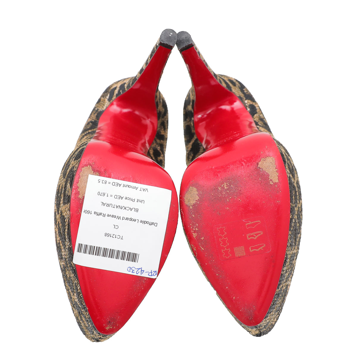 Christian Louboutin Bicolor Raffia Daffodil Leopard Weave 160mm 39.5-Christian Louboutin-THE CLOSET