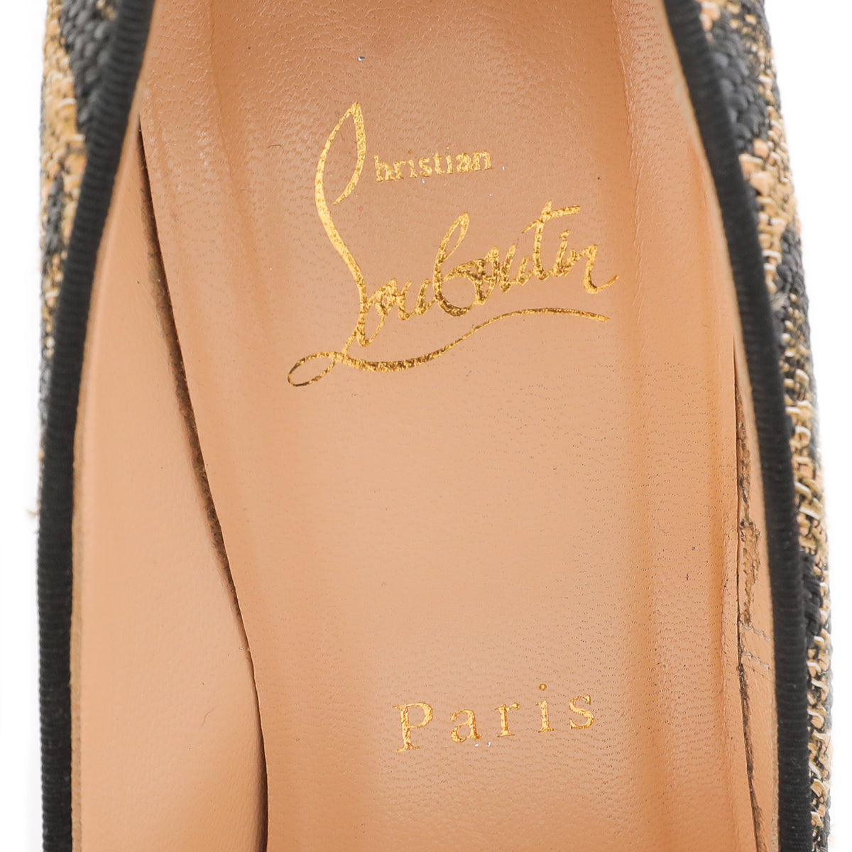 Christian Louboutin Bicolor Raffia Daffodil Leopard Weave 160mm 39.5-Christian Louboutin-THE CLOSET