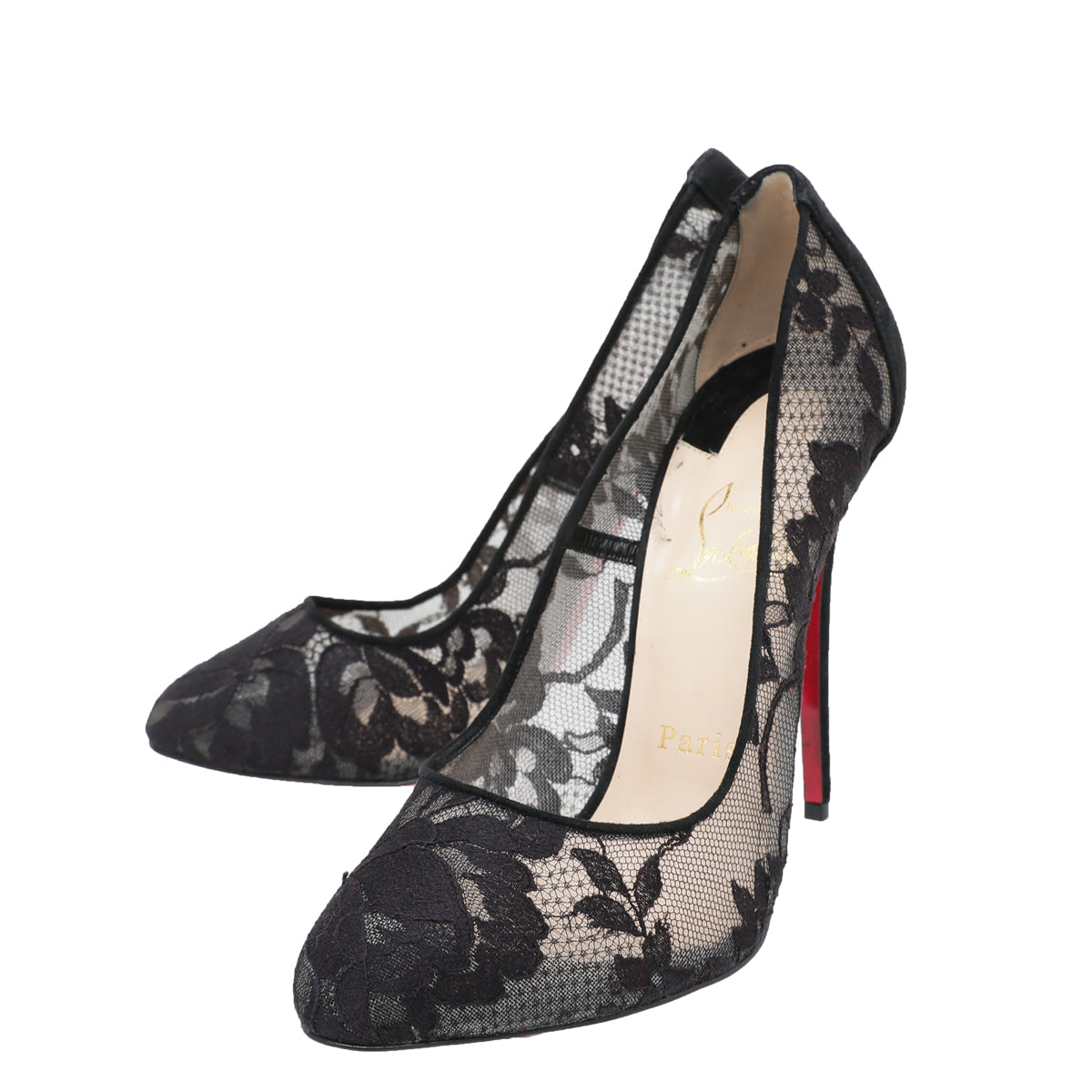 Christian Louboutin Black Lace Dorissima Pump 37-Christian Louboutin-THE CLOSET