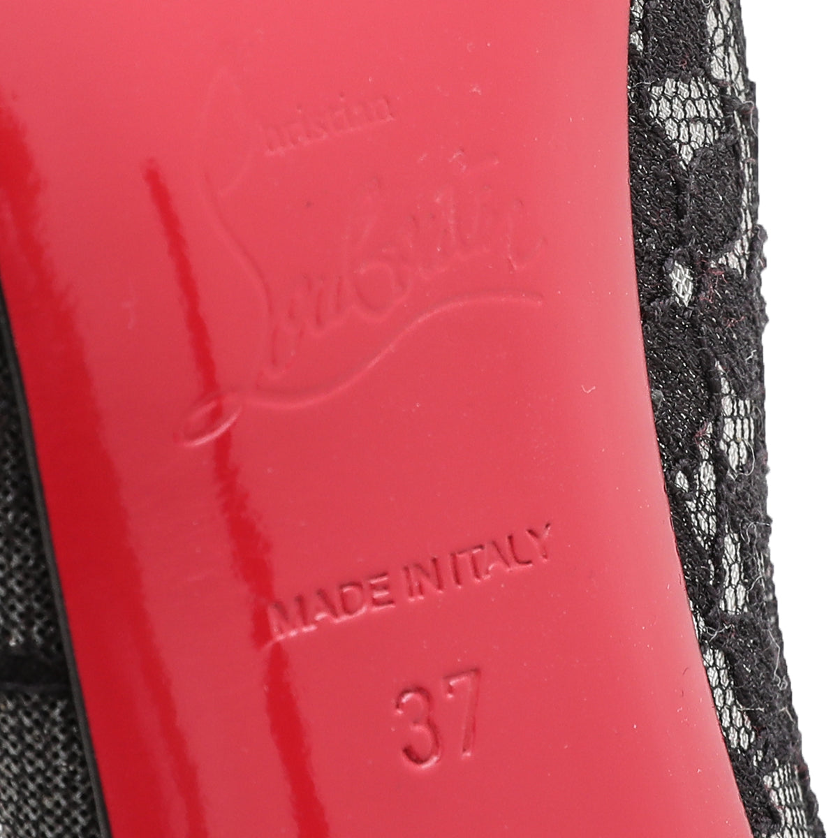 Christian Louboutin Black Lace Dorissima Pump 37-Christian Louboutin-THE CLOSET
