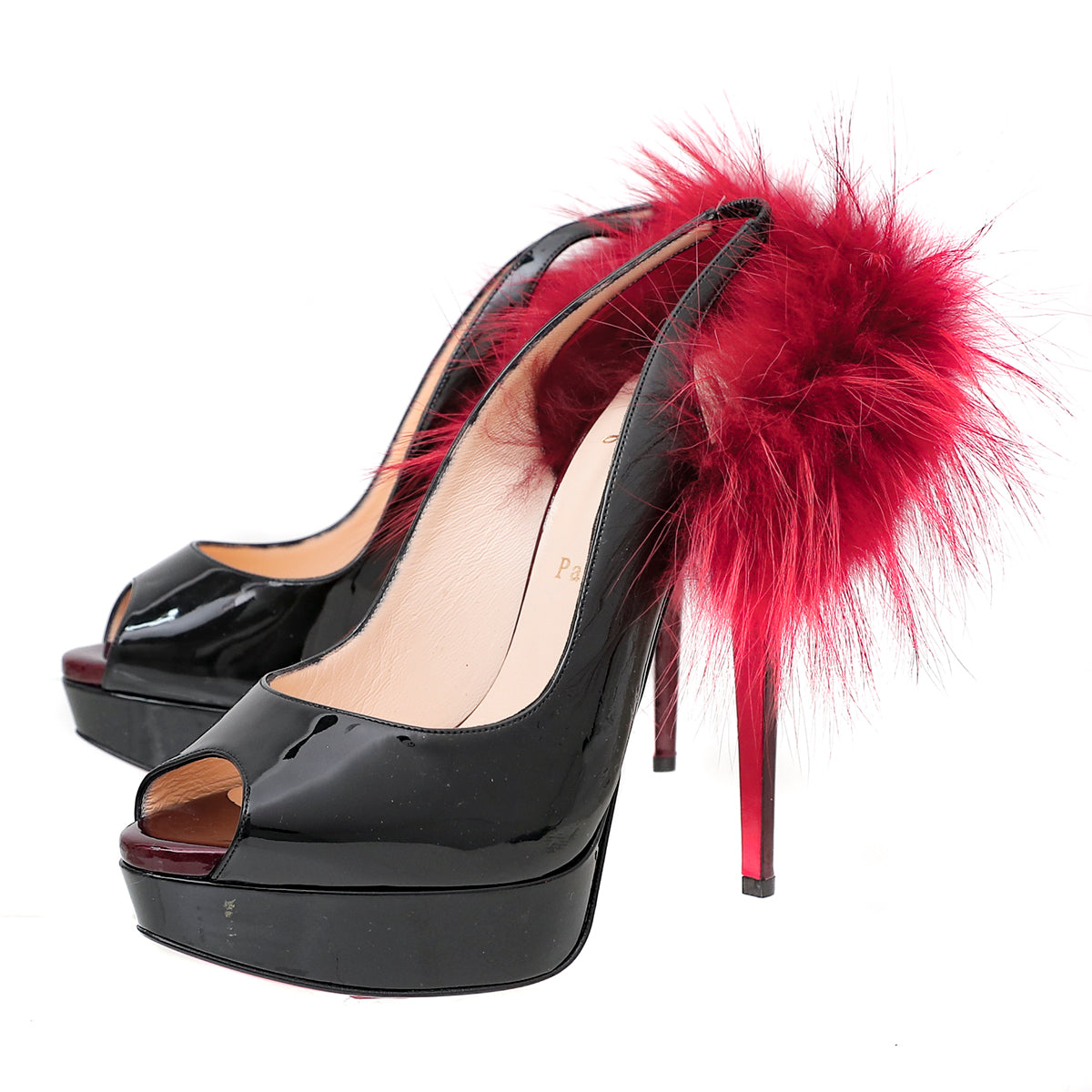 Chritian Louboutin Bicolor Lady Fur Pump 150mm 41-Christian Louboutin-THE CLOSET