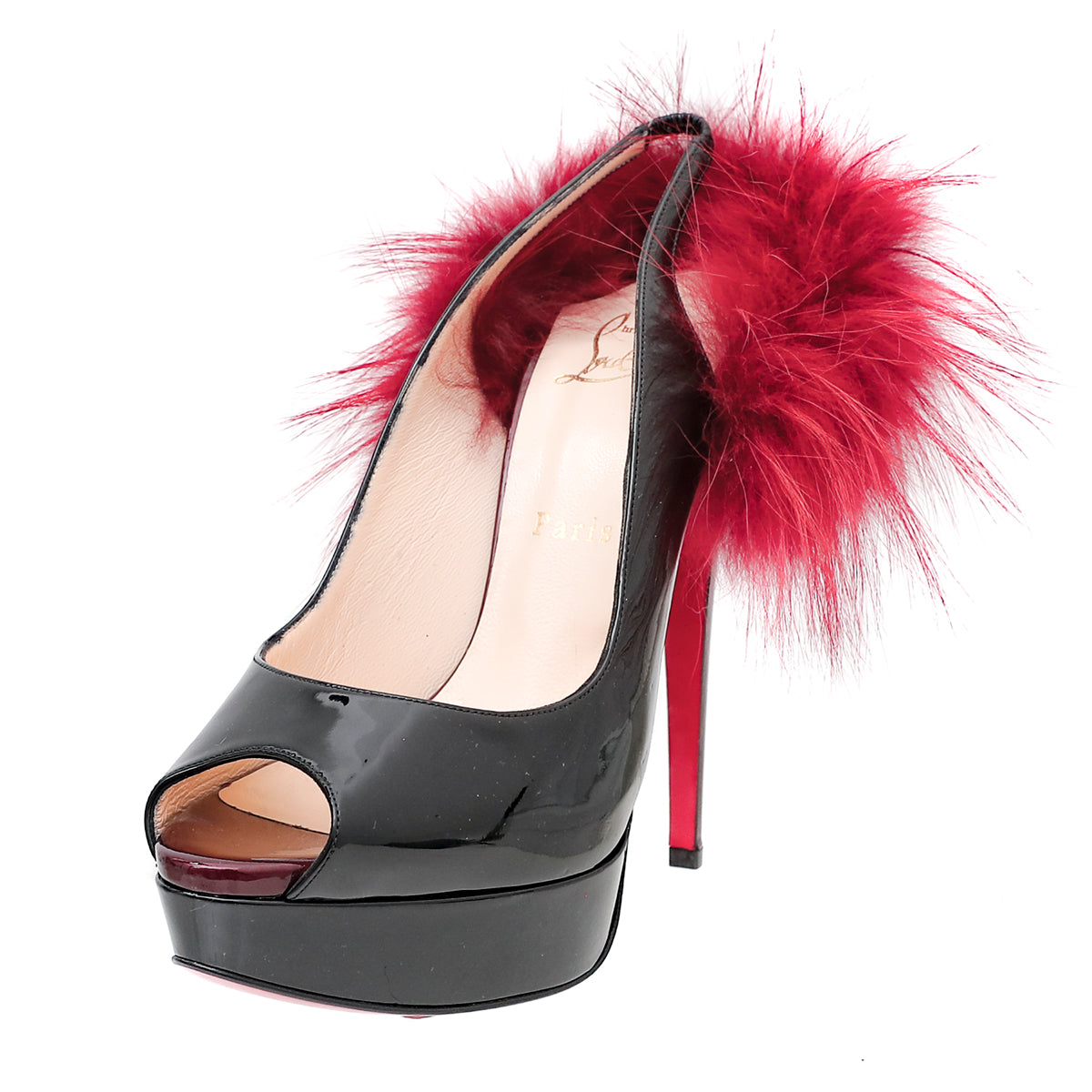 Chritian Louboutin Bicolor Lady Fur Pump 150mm 41-Christian Louboutin-THE CLOSET