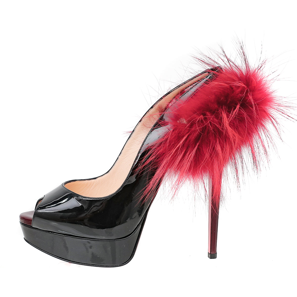 Chritian Louboutin Bicolor Lady Fur Pump 150mm 41-Christian Louboutin-THE CLOSET
