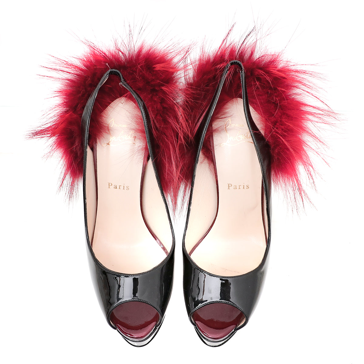 Chritian Louboutin Bicolor Lady Fur Pump 150mm 41-Christian Louboutin-THE CLOSET