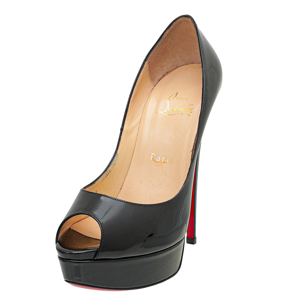 Christian Louboutin Black Lady Peep 150mm 38-Christian Louboutin-THE CLOSET
