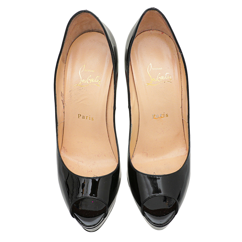 Christian Louboutin Black Lady Peep 150mm 38-Christian Louboutin-THE CLOSET