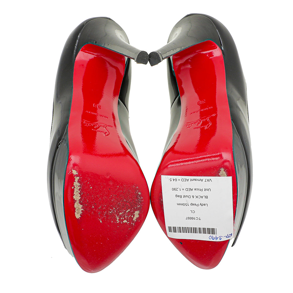 Christian Louboutin Black Lady Peep 150mm 38-Christian Louboutin-THE CLOSET