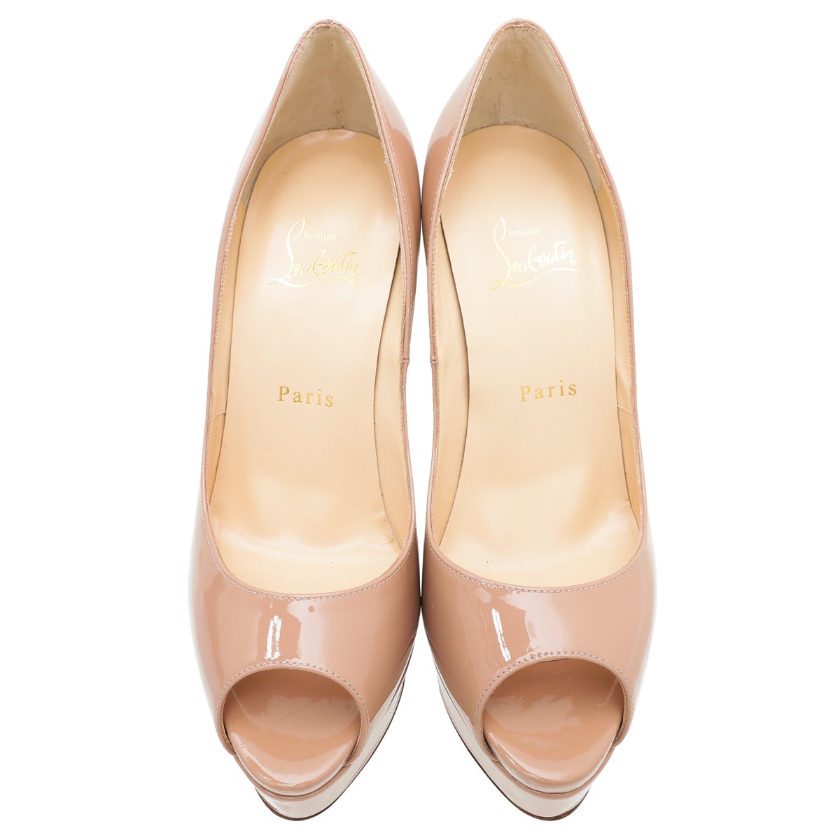 Christian Louboutin Nude Lady Peep 150mm Pump 38-Christian Louboutin-THE CLOSET