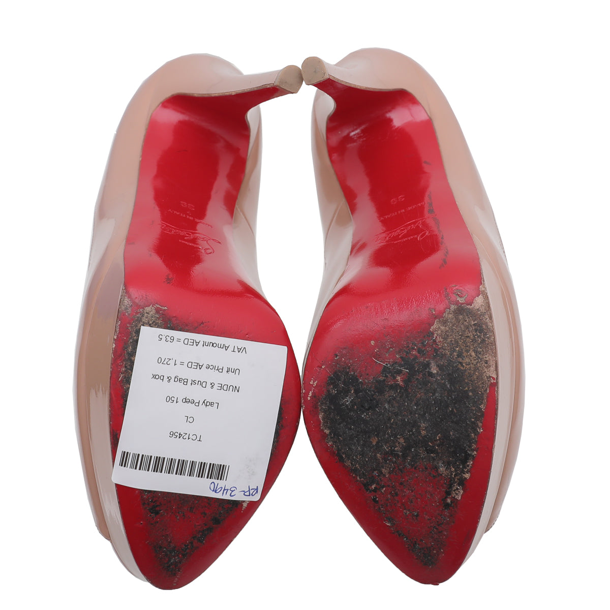 Christian Louboutin Nude Lady Peep 39-Christian Louboutin-THE CLOSET