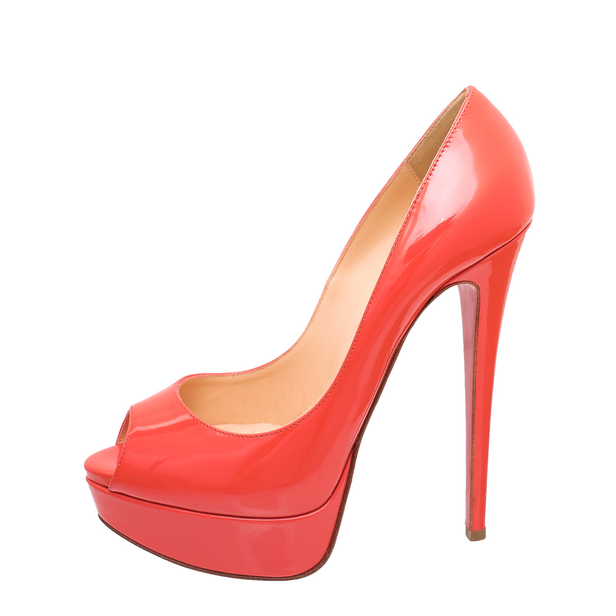 Christian Louboutin Peach Lady Peep Platform Pump 37-Christian Louboutin-THE CLOSET