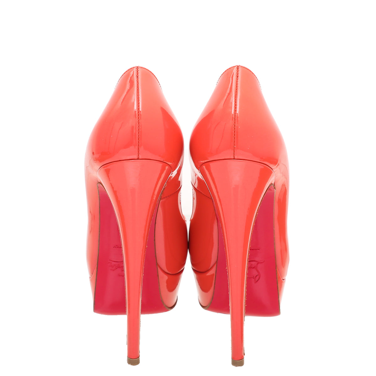Christian Louboutin Peach Lady Peep Platform Pump 37-Christian Louboutin-THE CLOSET