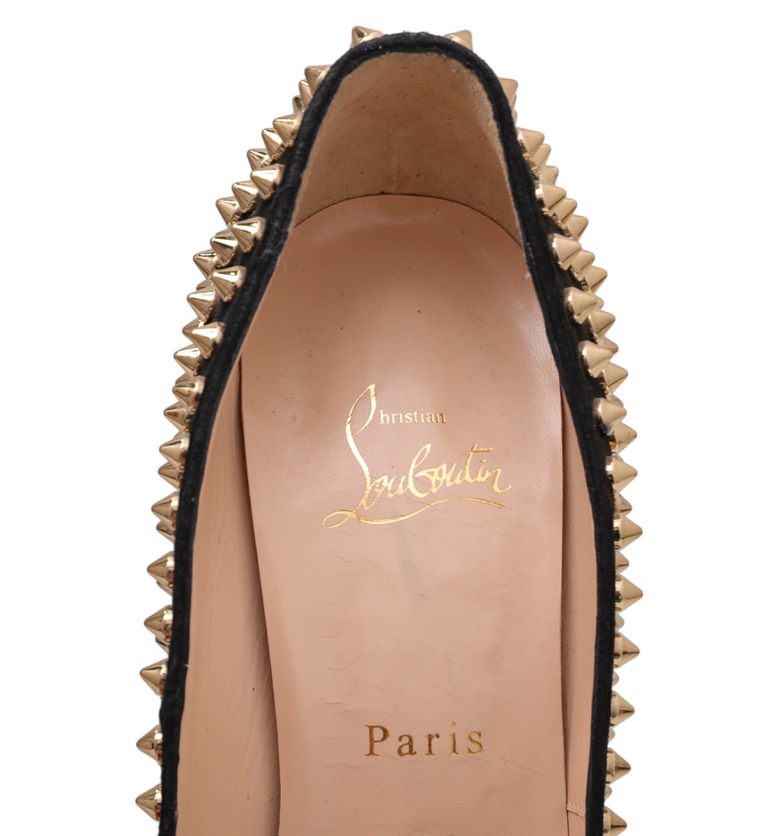 Christian Louboutin Bicolor Lady Spike Peep Fur Pump 150mm 40-Christian Louboutin-THE CLOSET