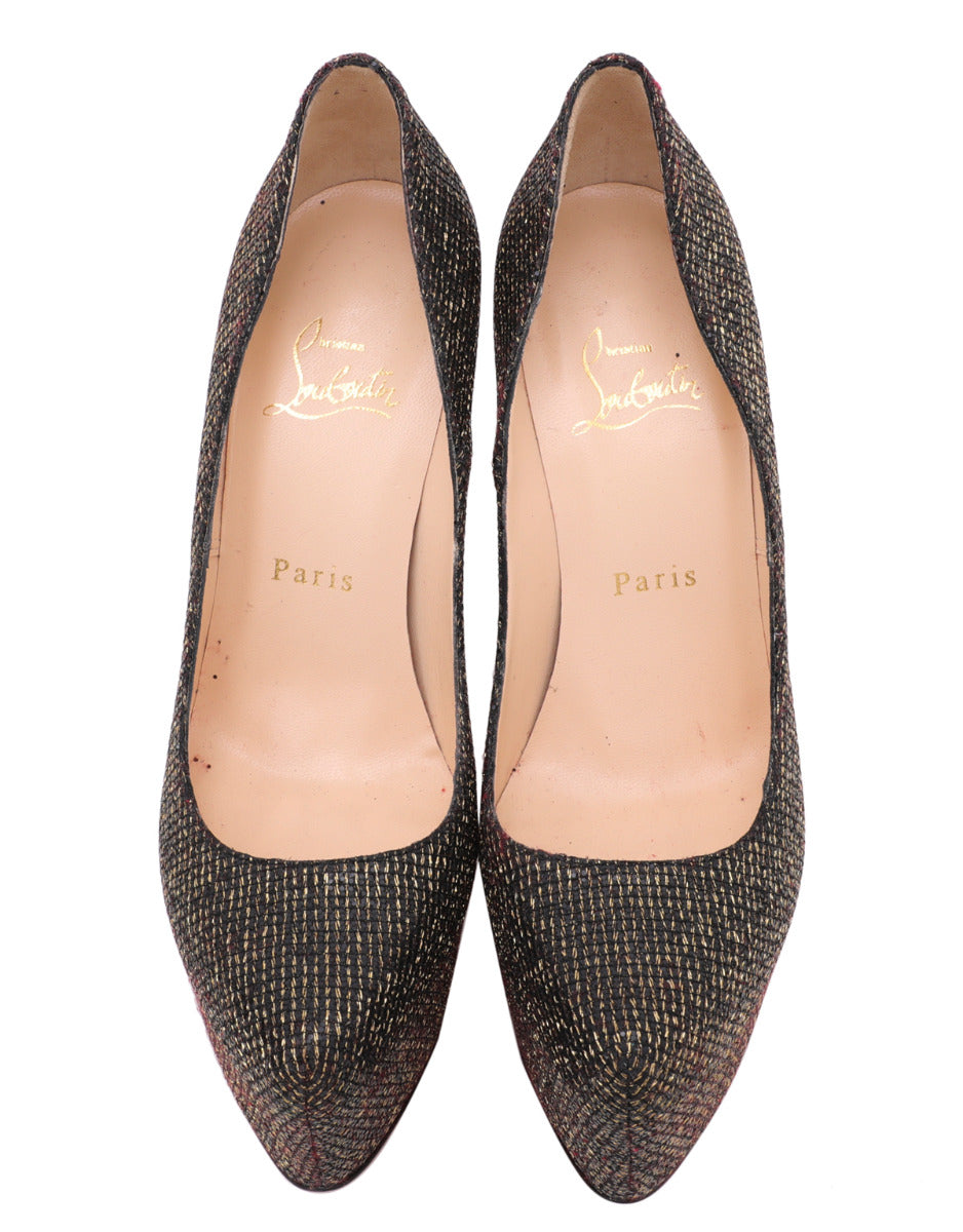 Christian Louboutin Bicolor Lame Daffodile Platform Pumps 37.5-Christian Louboutin-THE CLOSET