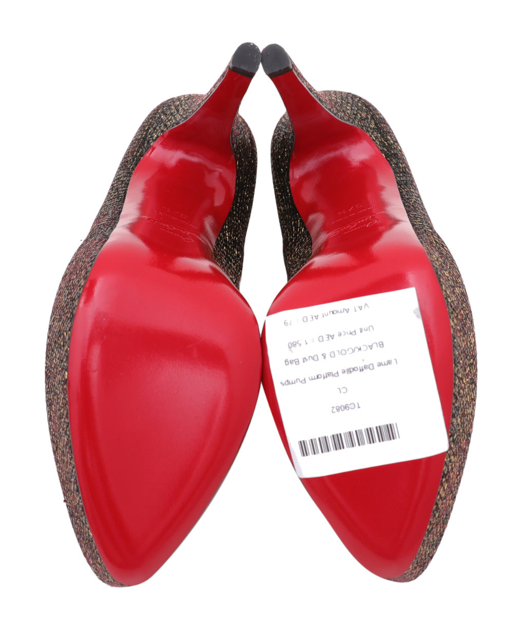 Christian Louboutin Bicolor Lame Daffodile Platform Pumps 37.5-Christian Louboutin-THE CLOSET