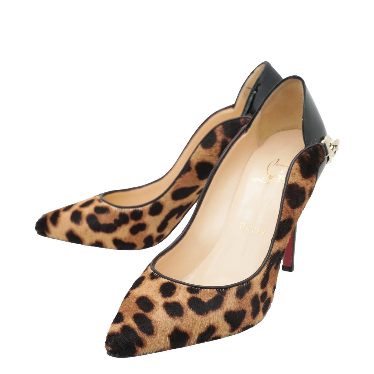 Christian Louboutin Bicolor Leopard Fur Dorepi 100 Pumps 36-Christian Louboutin-THE CLOSET