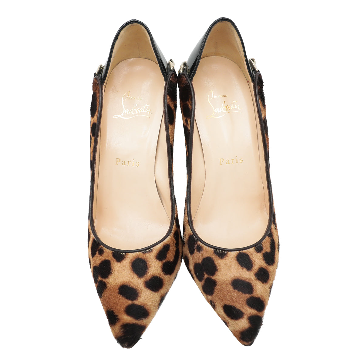 Christian Louboutin Bicolor Leopard Fur Dorepi 100 Pumps 36-Christian Louboutin-THE CLOSET