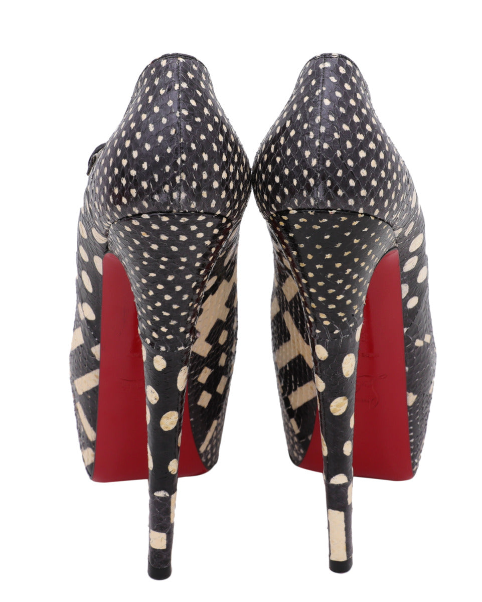 Christian Louboutin Bicolor Monochrom Python Daffodile Mary Jane Platform 37.5-Christian Louboutin-THE CLOSET