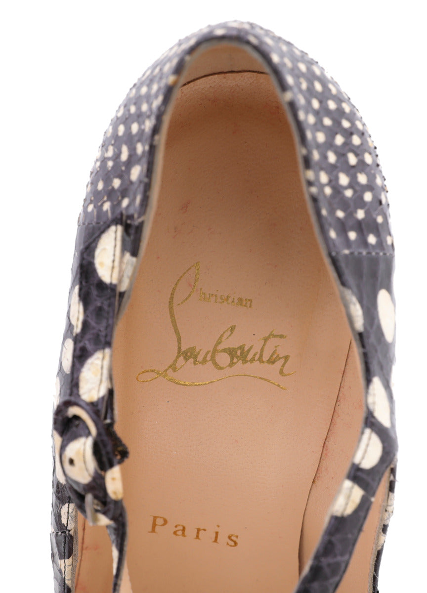 Christian Louboutin Bicolor Monochrom Python Daffodile Mary Jane Platform 37.5-Christian Louboutin-THE CLOSET