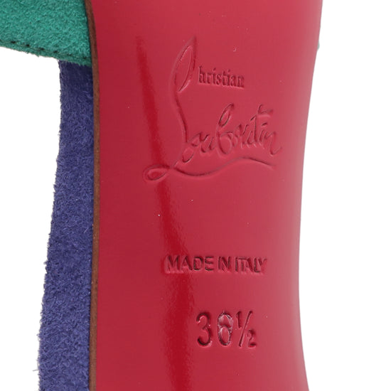Christian Louboutin Multicolor Suede Otrot Fringe 120 Sandals 36.5